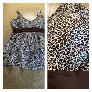 Leopard print one piece swimsuit swim dress size 18W
